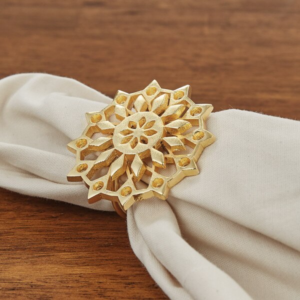 Gold Snowflake Napkin Ring SplitP